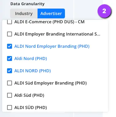 Choose your particular Advertisers(s)